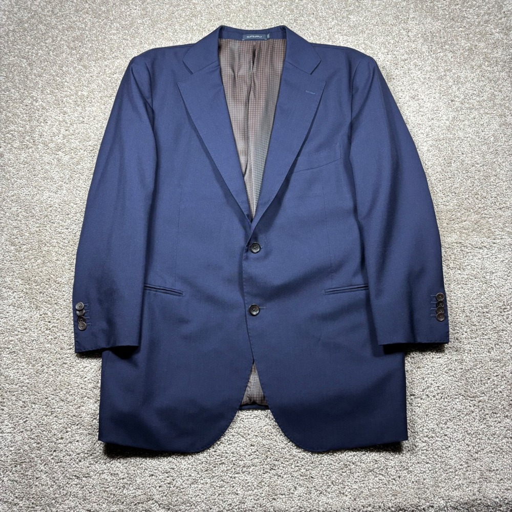 Suitsupply La Spalla Navy Blue Wool Blazer Vitale Barber Suit Jacket Mens 48 29S